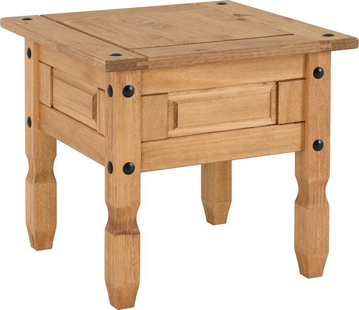 Corona Lamp Table In Distressed pine - Click Image to Close